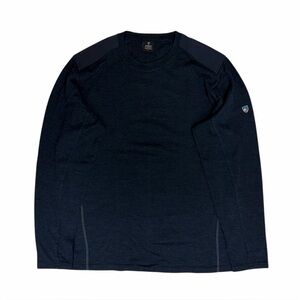 Kuhl Sweater Mens Large Blue Stellr Merino Wool Base Layer Crew Performance Hike